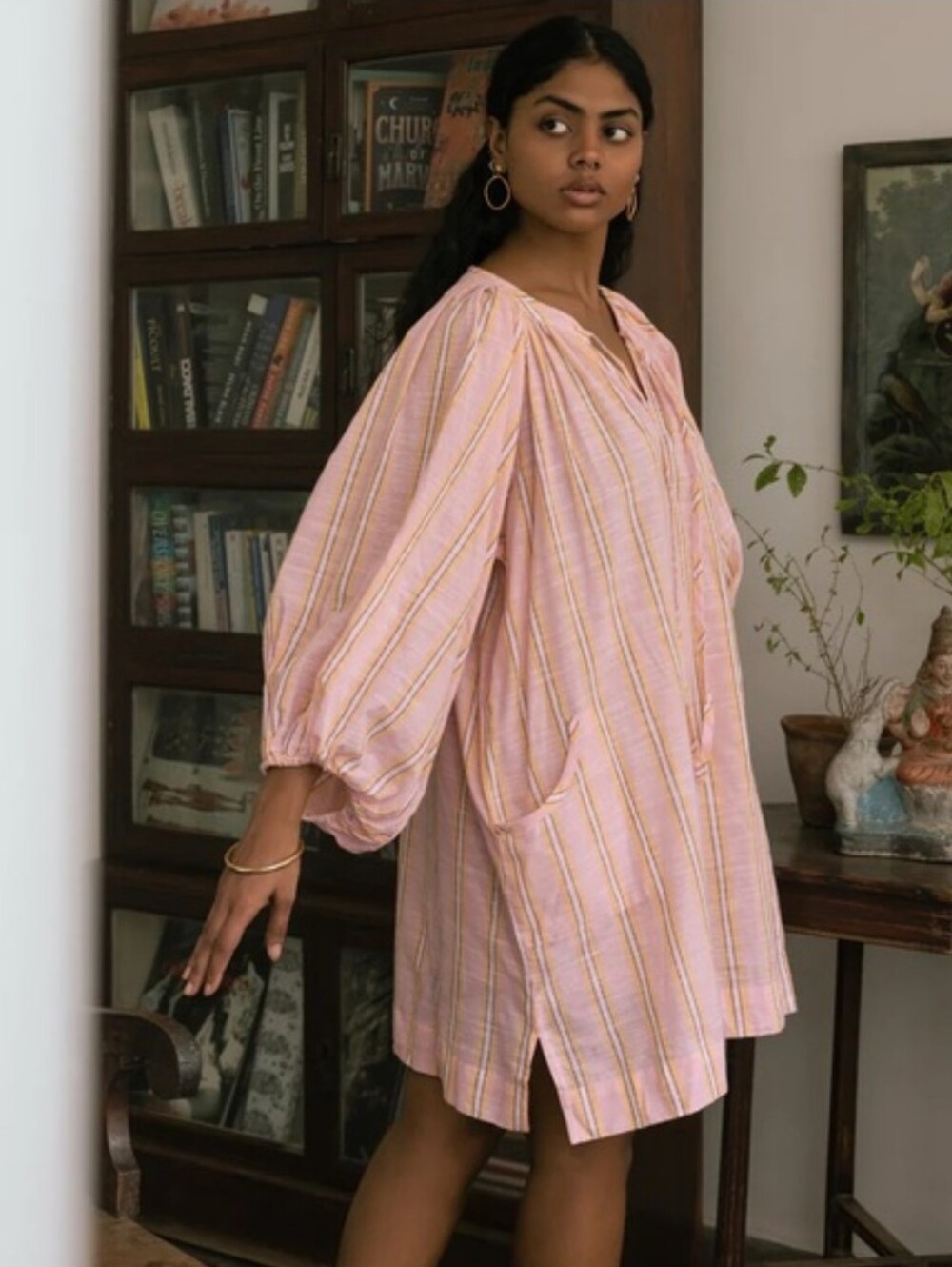Daughters Of India Poet Mini Dress ~ Pink Sorbet - Picture 3 of 14